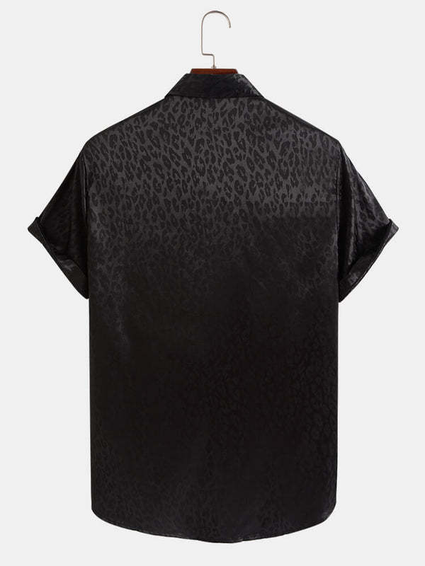 Men's Holiday Jacquard Leopard-print Shirt