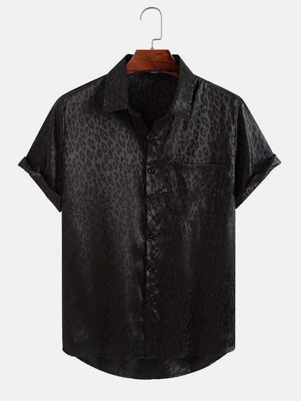 Men's Holiday Jacquard Leopard-print Shirt