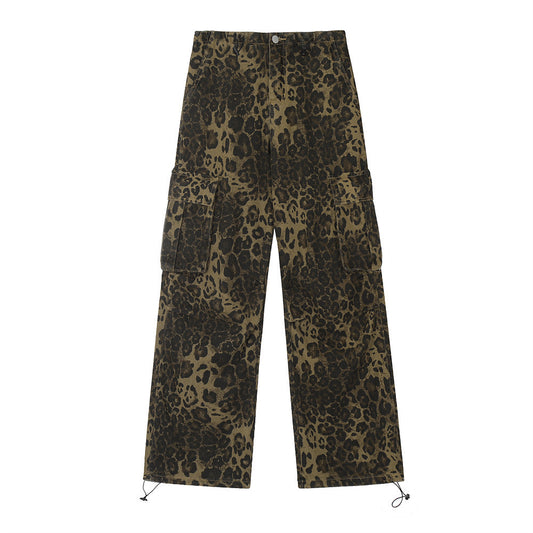 Leopard Print Tooling Straight-leg Trousers Men